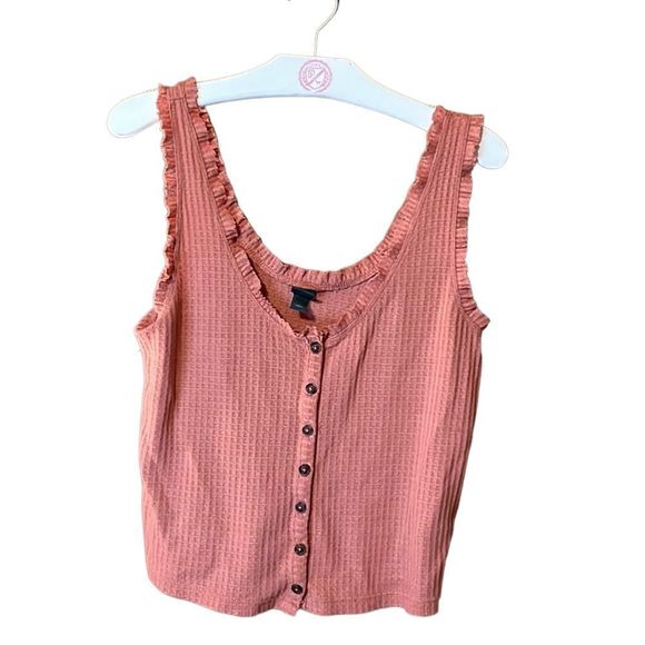 wild fable Tops Wild Fable Burnt Orange Waffle Knit Baby Doll Tank